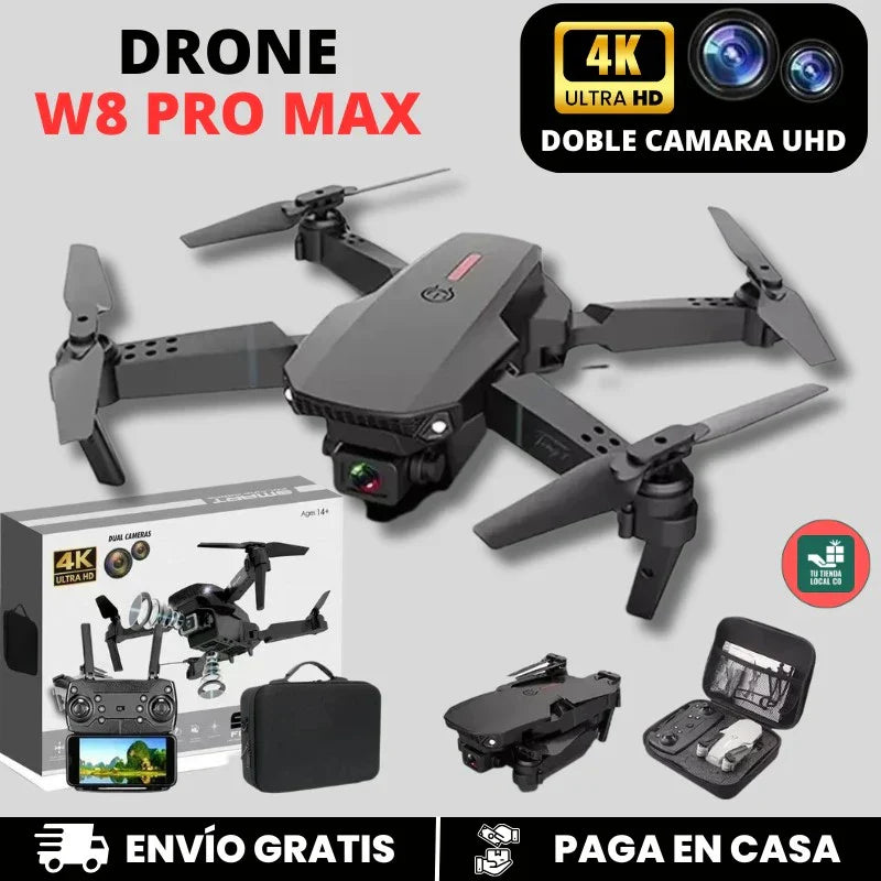 NUEVO DRONE  W8 PRO MAX 2025 CON INTELIGENCIA ARTIFICIAL + 2 BATERÍAS ADICIONALES Y ESTUCHE DE REGALO